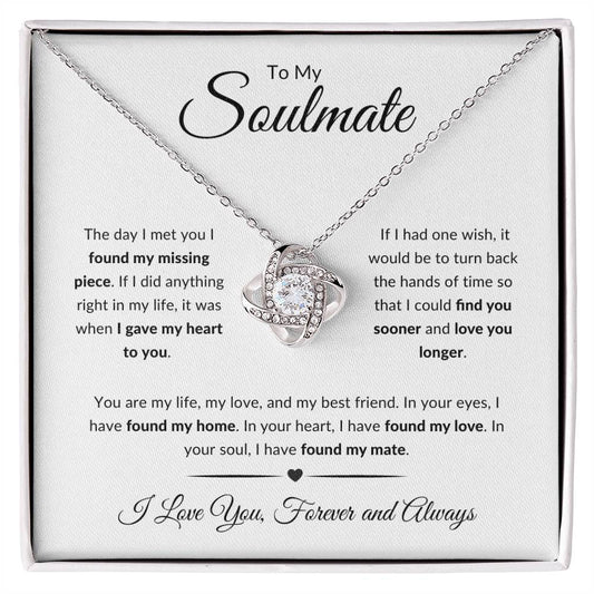 To My Soulmate | I Love You, Forever & Always - Love Knot Necklace